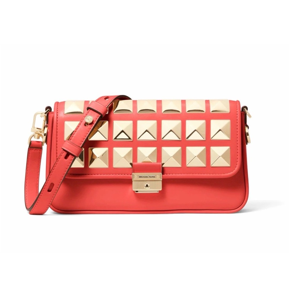 Michael Kors Bradshaw Small Studded Leather Convertible Shoulder Bag